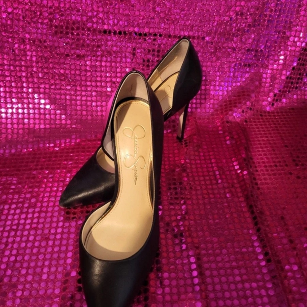 Jessica Simpson Black Pointed Toe Stiletto Pumps